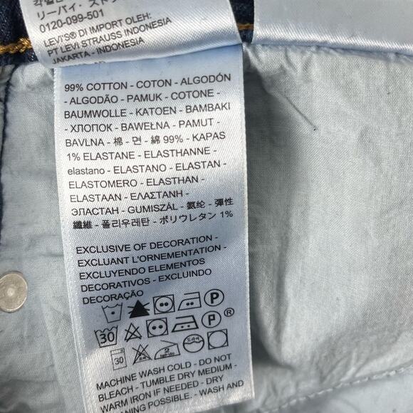 Levi's Wedgie Straight Leg Stretch Medium Wash Raw Hems Jeans - Picture 11 of 13